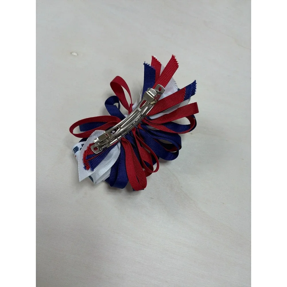 Houston Texans NFL Hair Bow Navy Blue Red White Grosgrain Ribbon Alligator Clip